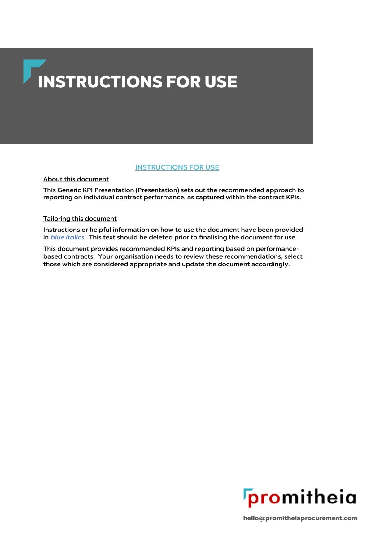 KPI Reporting Template
