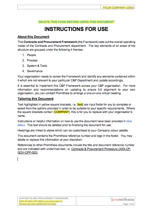 Contracts and Procurement Framework