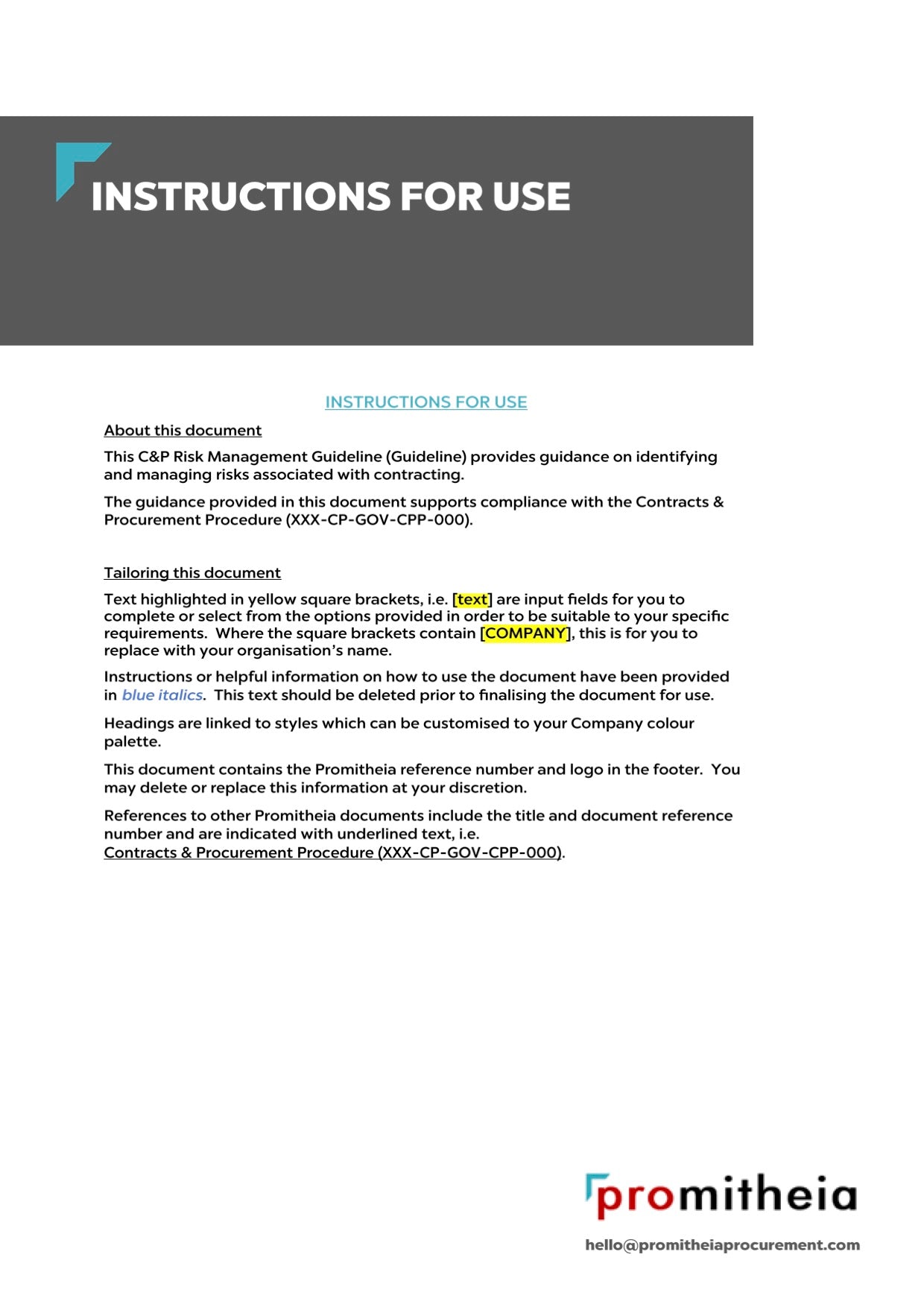 C&P Risk Management Guideline