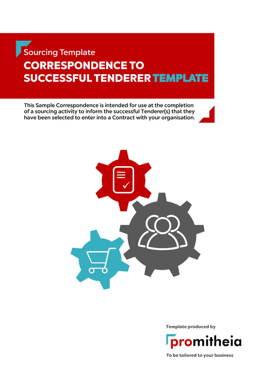 Correspondence to Successful Tenderer(s) Template